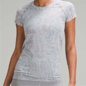 Lululemon Swiftly Grey Swirl Abstract‎ Design Super Unique